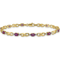 14K Yellow Gold Ruby and Diamond Infinity Link Bracelet - 0.22 Carats Ruby Total Weight by Monteluci Fine Jewelry