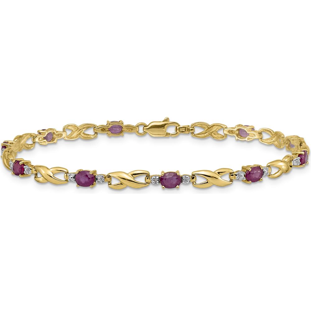14K Yellow Gold Ruby and Diamond Infinity Link Bracelet - 0.22 Carats Ruby Total Weight by Monteluci Fine Jewelry