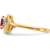14K Yellow Gold Ruby and Diamond Ring with Oval Ruby and Round Diamond Accents - 0.6 Carat Ruby Weight by Oro Pregiato