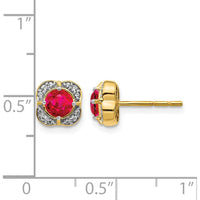 14K Yellow Gold Ruby and Diamond Stud Earrings - 0.66 Carats Total Ruby Weight by Monteluci Fine Jewelry