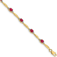 14K Yellow Gold Ruby and Diamond Tennis Bracelet - 0.22 Carats Ruby, 0.01 Carats Diamond by Monteluci Fine Jewelry