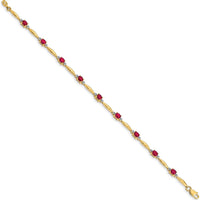 14K Yellow Gold Ruby and Diamond Tennis Bracelet - 0.22 Carats Ruby, 0.01 Carats Diamond by Monteluci Fine Jewelry