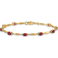 14K Yellow Gold Ruby and Diamond Tennis Bracelet - 0.22 Carats Ruby, 0.01 Carats Diamond by Monteluci Fine Jewelry