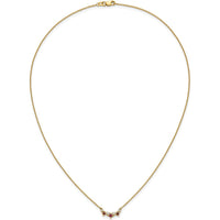 14K Yellow Gold Ruby and Diamond V-Shaped Necklace with Princess Cut Rubies and Round Diamonds - 0.3 Carat Total Gemstone Weight by Lumare Gioia