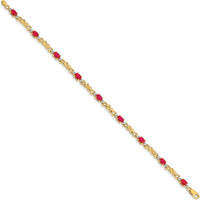 14K Yellow Gold Ruby and Diamond X-Design Bracelet - 0.32 Carats Ruby, 0.01 Carats Diamond by Monteluci Fine Jewelry