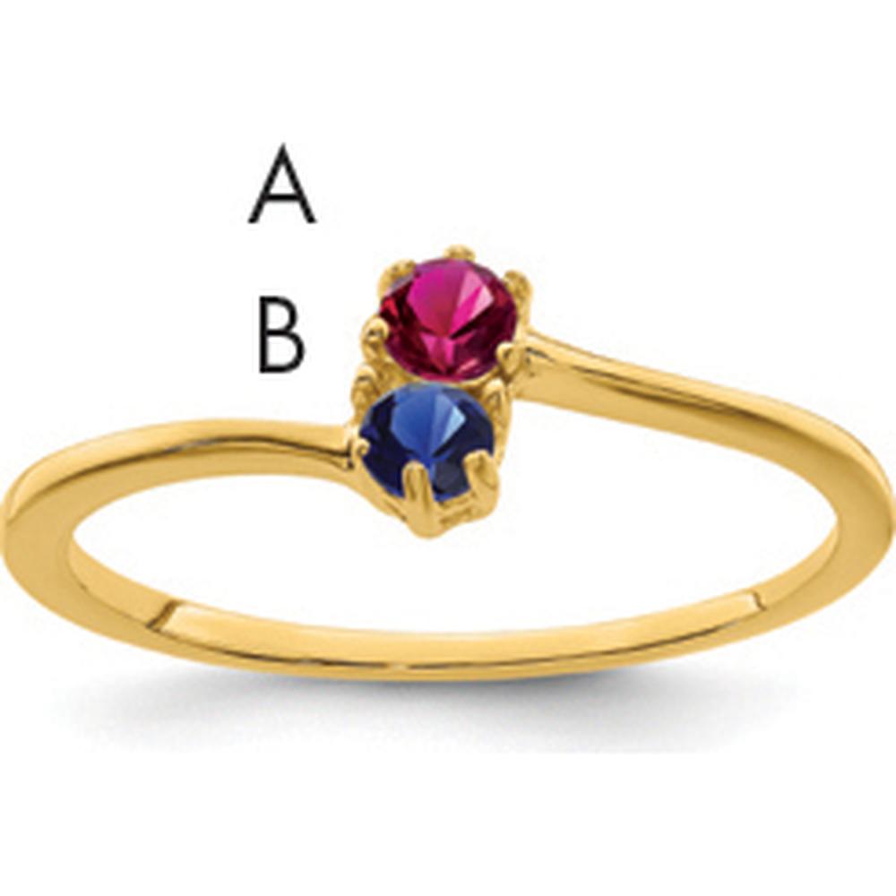 14K Yellow Gold Ruby and Sapphire Two-Stone Mother's Ring Mounting by Monteluci Fine Jewelry