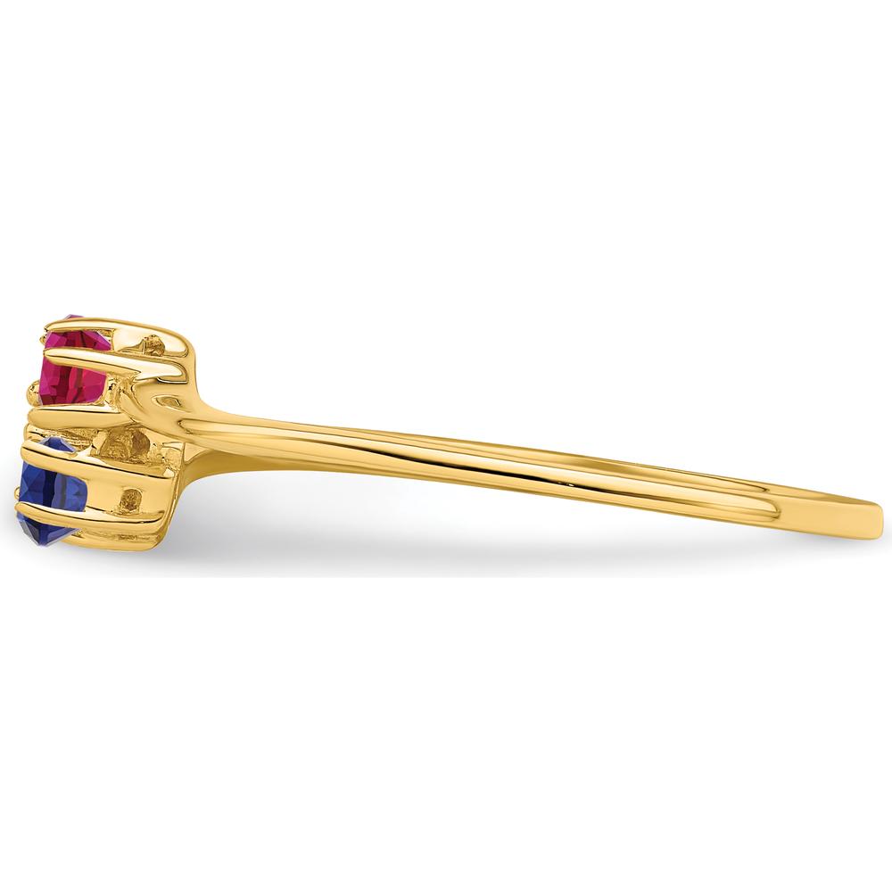 14K Yellow Gold Ruby and Sapphire Two-Stone Mother's Ring Mounting by Monteluci Fine Jewelry
