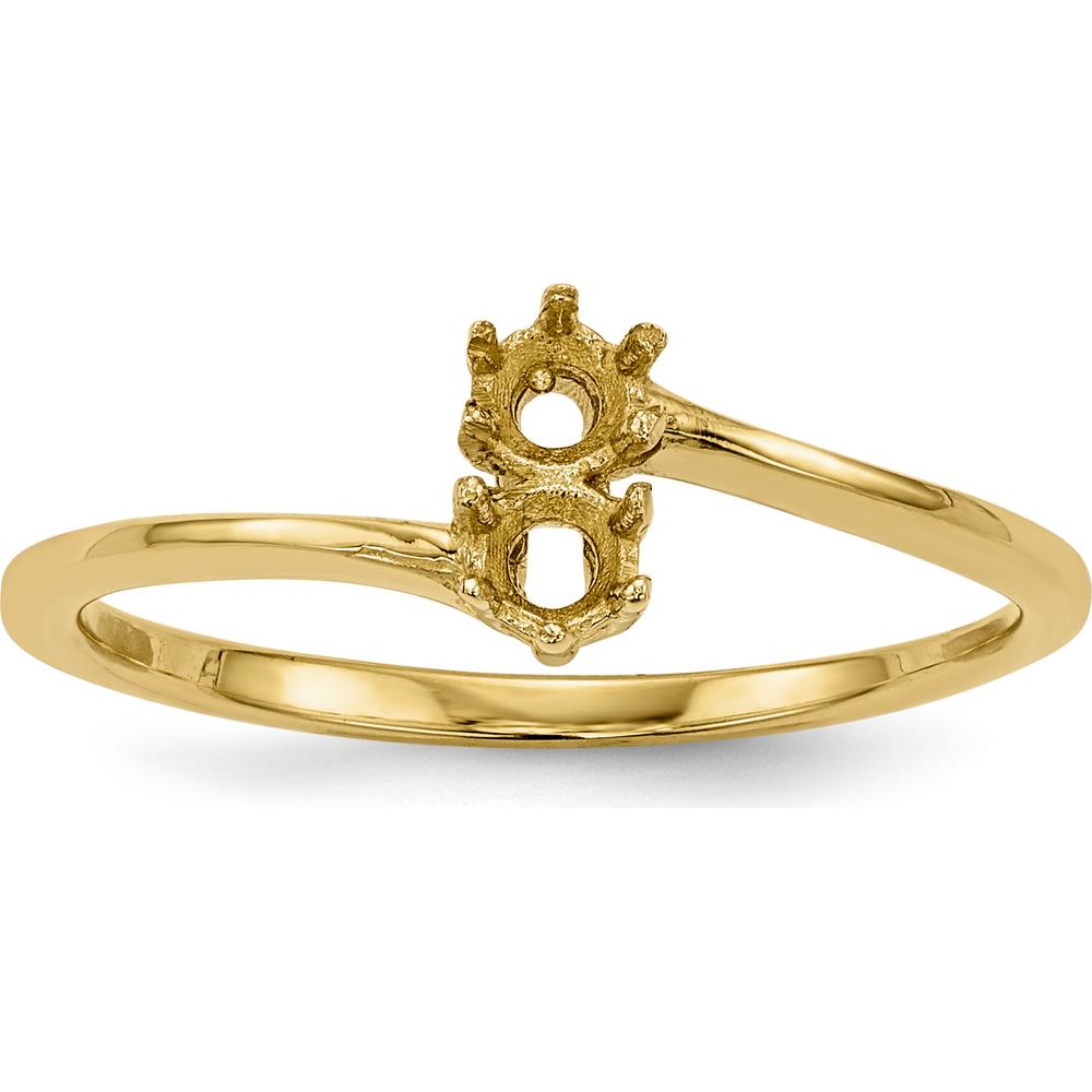 14K Yellow Gold Ruby and Sapphire Two-Stone Mother's Ring Mounting by Monteluci Fine Jewelry