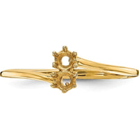 14K Yellow Gold Ruby and Sapphire Two-Stone Mother's Ring Mounting by Monteluci Fine Jewelry