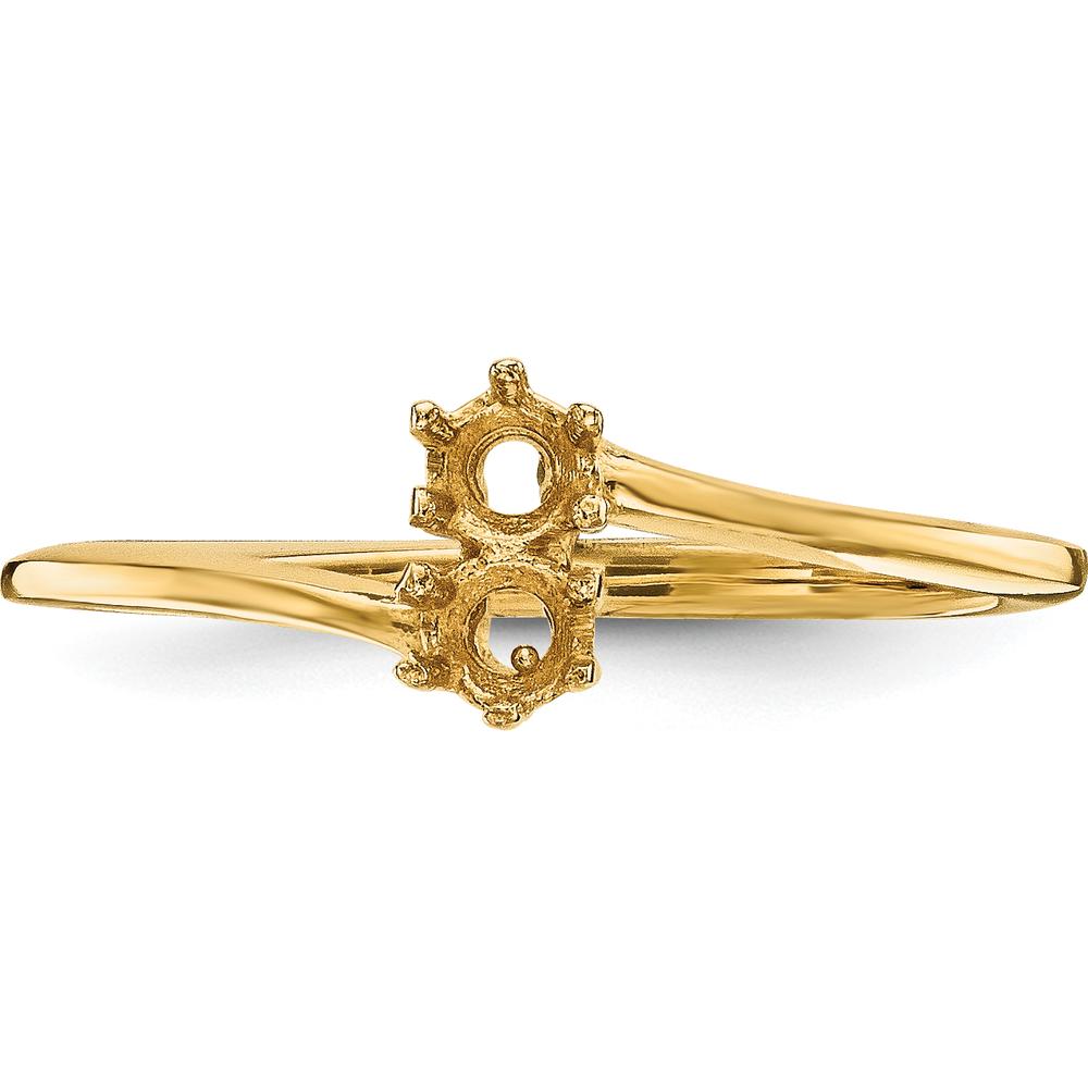 14K Yellow Gold Ruby and Sapphire Two-Stone Mother's Ring Mounting by Monteluci Fine Jewelry