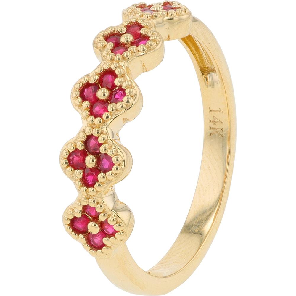 14K Yellow Gold Ruby Band with 0.37 Total Carat Weight Rubies