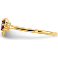 14K Yellow Gold Ruby Birthstone Heart Ring - 0.17 Carat Total Ruby Weight by Oro Pregiato