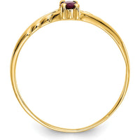 14K Yellow Gold Ruby Birthstone Ring with Marquise-Cut Ruby - 0.33 Carat Total Ruby Weight by Oro Pregiato