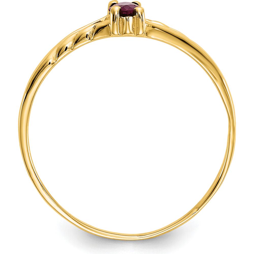 14K Yellow Gold Ruby Birthstone Ring with Marquise-Cut Ruby - 0.33 Carat Total Ruby Weight by Oro Pregiato