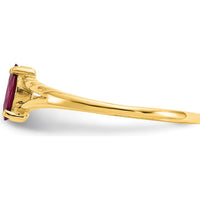 14K Yellow Gold Ruby Birthstone Ring with Marquise-Cut Ruby - 0.33 Carat Total Ruby Weight by Oro Pregiato