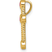 14K Yellow Gold Ruby Cross Slide Pendant - 0.29 Carat Total Ruby Weight by Lumare Gioia