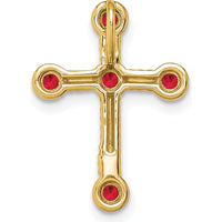14K Yellow Gold Ruby Cross Slide Pendant - 0.29 Carat Total Ruby Weight by Lumare Gioia