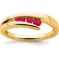 14K Yellow Gold Ruby Four-Stone Band Ring - 0.23 Carat Total Ruby Weight by 0