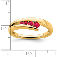 14K Yellow Gold Ruby Four-Stone Band Ring - 0.23 Carat Total Ruby Weight by 0