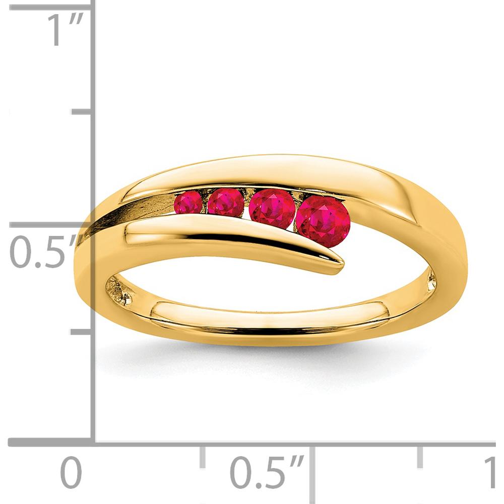 14K Yellow Gold Ruby Four-Stone Band Ring - 0.23 Carat Total Ruby Weight by 0