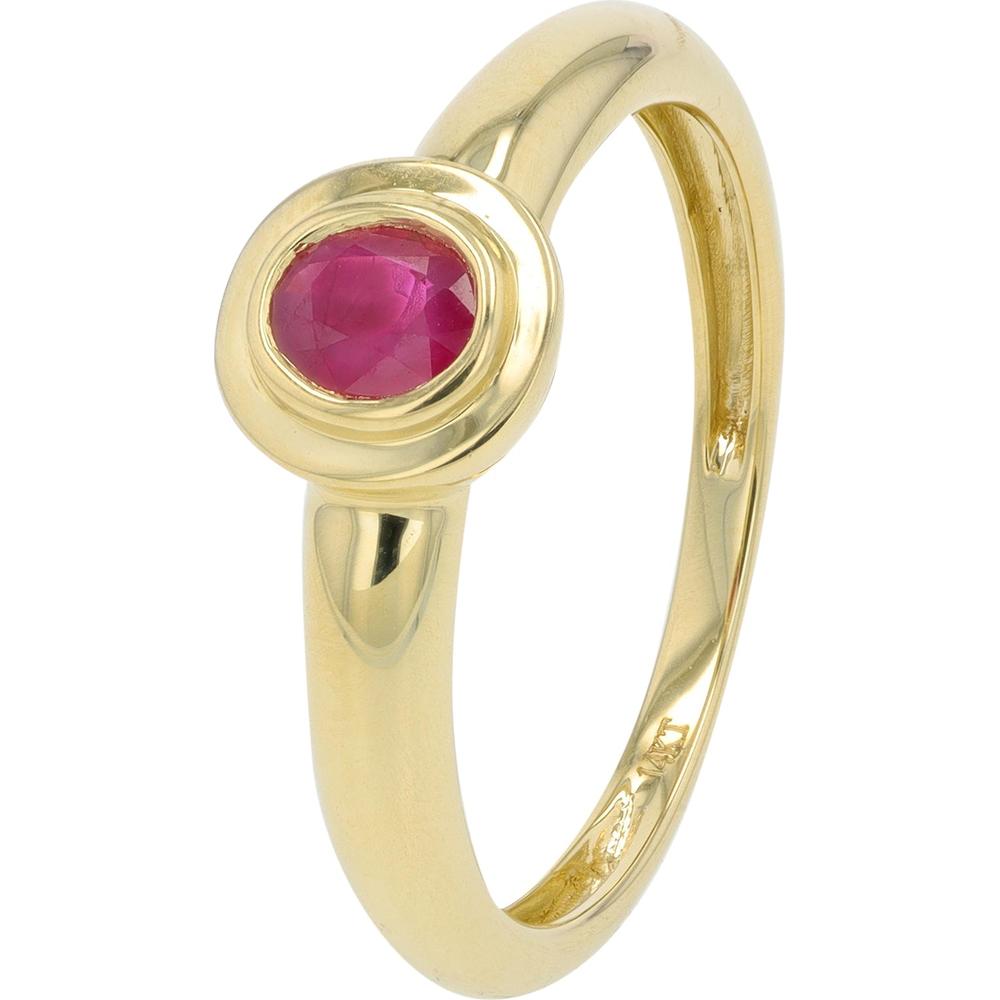 14K Yellow Gold Ruby Ring - 0.40 Carat Total Gemstone Weight