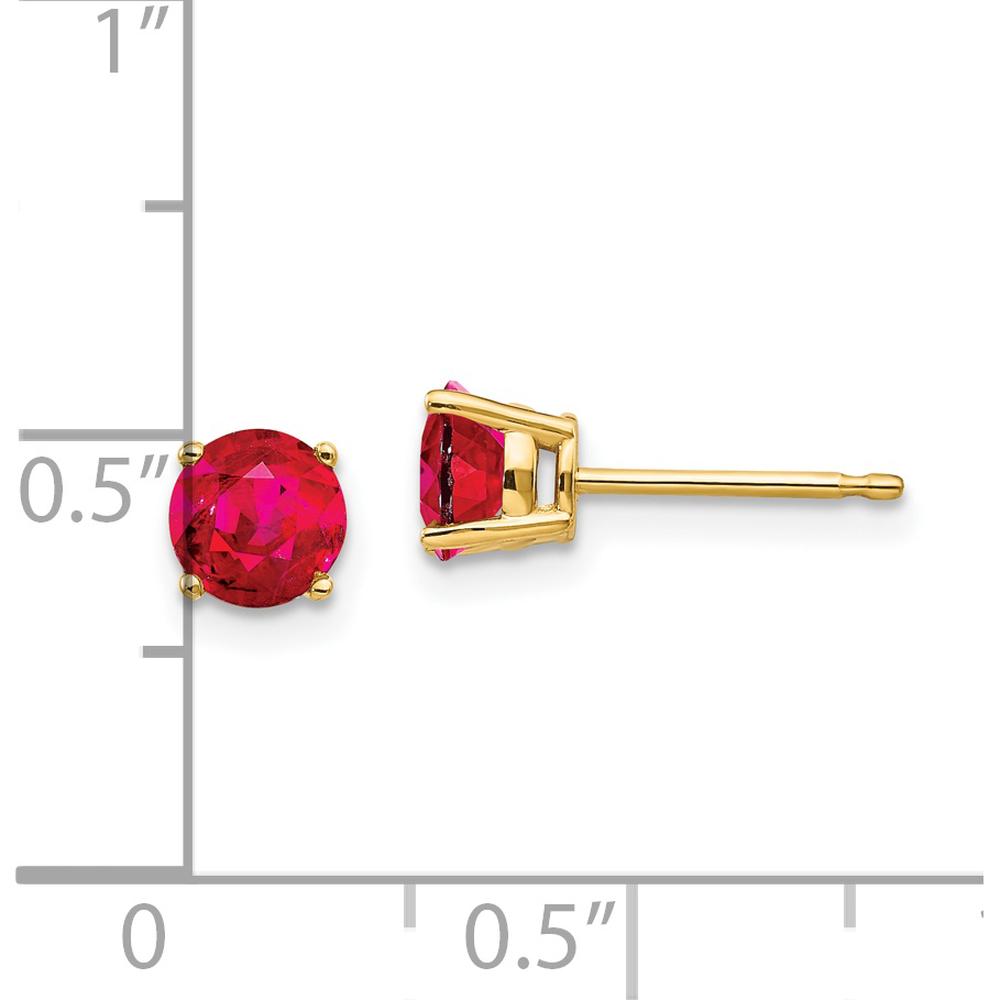 14K Yellow Gold Ruby Stud Earrings - 0.67 Carat Total Ruby Weight by Monteluci Fine Jewelry