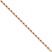 14K Yellow Gold Ruby Tennis Bracelet with 20 Round Rubies - 2.5 Carats Total Ruby Weight by Monteluci Fine Jewelry