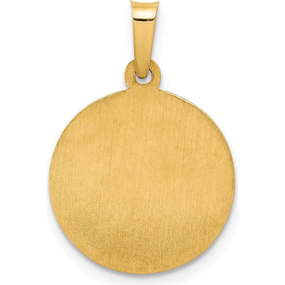 14K Yellow Gold Sacred Heart of Jesus Medal Pendant - 18mm x 15mm by Oro Pregiato