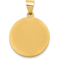 14K Yellow Gold Sacred Heart of Jesus Medal Pendant - Hollow Design by 0