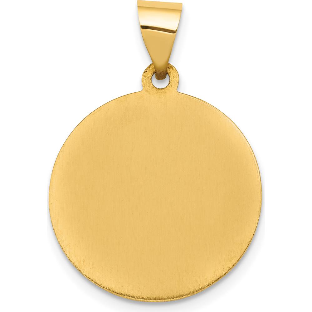 14K Yellow Gold Sacred Heart of Jesus Medal Pendant - Hollow Design by 0