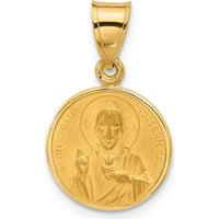 14K Yellow Gold Sacred Heart of Jesus Pendant - 21.1mm Length by Oro Pregiato