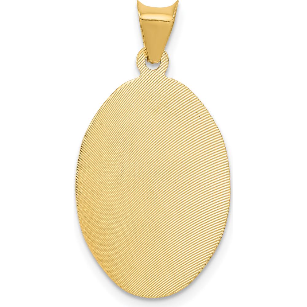 14K Yellow Gold Sagrado Corazon de Jesus Pendant with Diamond-Cut Details in Rose and White Rhodium by Oro Pregiato