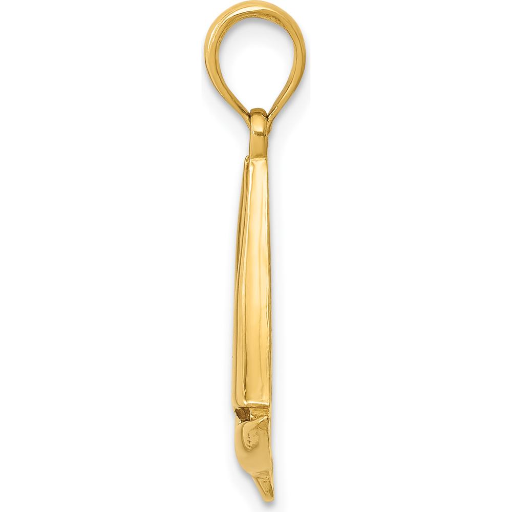 14K Yellow Gold Sailboat Pendant - Solid Casted Nautical Charm by Oro Pregiato