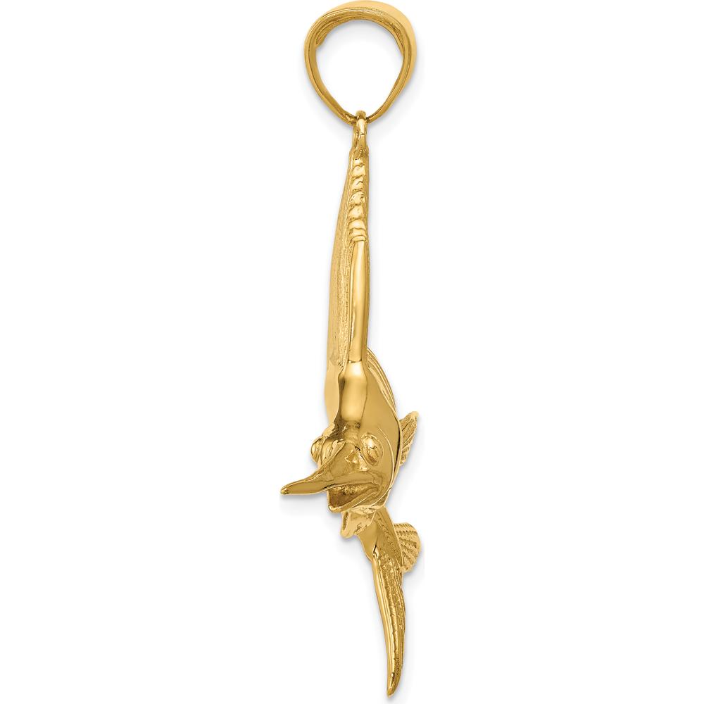 14K Yellow Gold Sailfish Pendant - Themed Nautical Design by Oro Pregiato