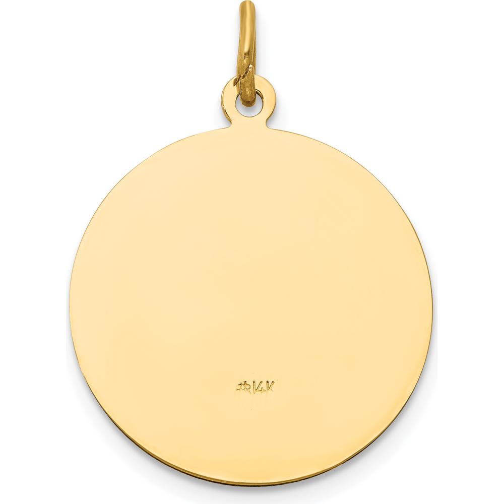 14K Yellow Gold Saint Andrew Medal Pendant with Satin Finish - 26mm Length by Oro Pregiato