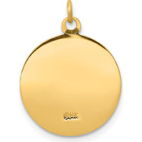 14K Yellow Gold Saint Anne Medal Charm with Polished and Satin Finish by Oro Pregiato
