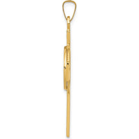 14K Yellow Gold Saint Anthony Medal Pendant Cross - 39mm Length by 0