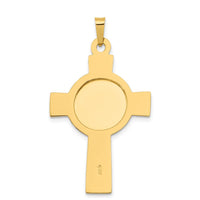 14K Yellow Gold Saint Anthony Medal Pendant Cross - 39mm Length by 0
