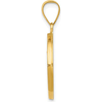 14K Yellow Gold Saint Anthony Medal Pendant with Polished and Satin Finish - 28mm Length by 0