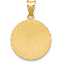 14K Yellow Gold Saint Anthony Medal Pendant with Polished and Satin Finish - 28mm Length by 0