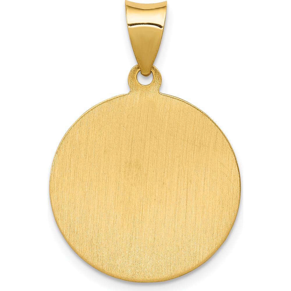 14K Yellow Gold Saint Anthony Medal Pendant with Polished and Satin Finish - 28mm Length by 0
