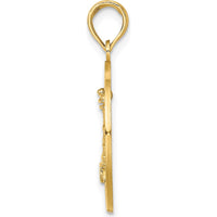 14K Yellow Gold Saint Augustine Lighthouse Circle Charm - Polished Finish by Oro Pregiato