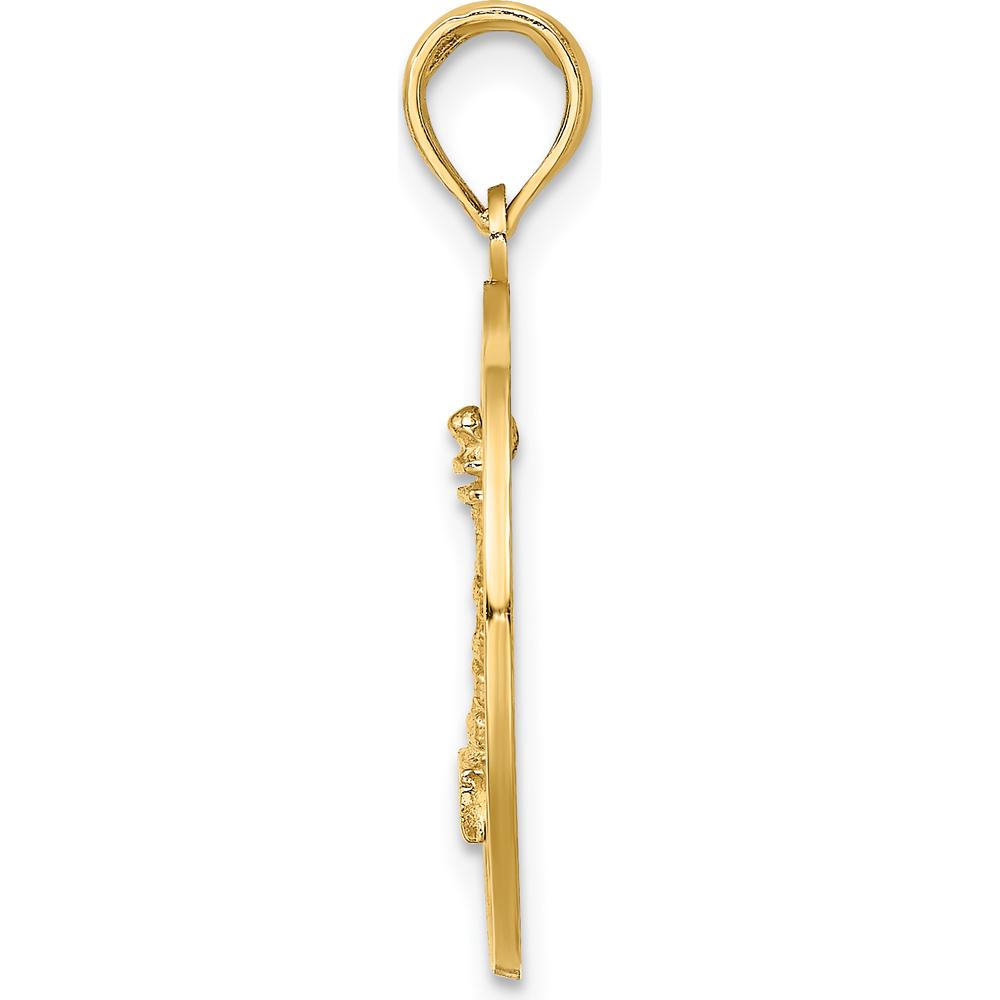 14K Yellow Gold Saint Augustine Lighthouse Circle Charm - Polished Finish by Oro Pregiato