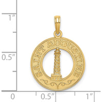 14K Yellow Gold Saint Augustine Lighthouse Circle Charm - Polished Finish by Oro Pregiato