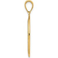 14K Yellow Gold Saint Christopher Medal Oval Pendant with Polished and Satin Finish by Oro Pregiato
