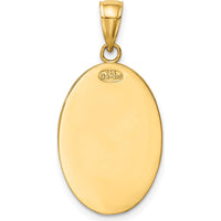 14K Yellow Gold Saint Christopher Medal Oval Pendant with Polished and Satin Finish by Oro Pregiato