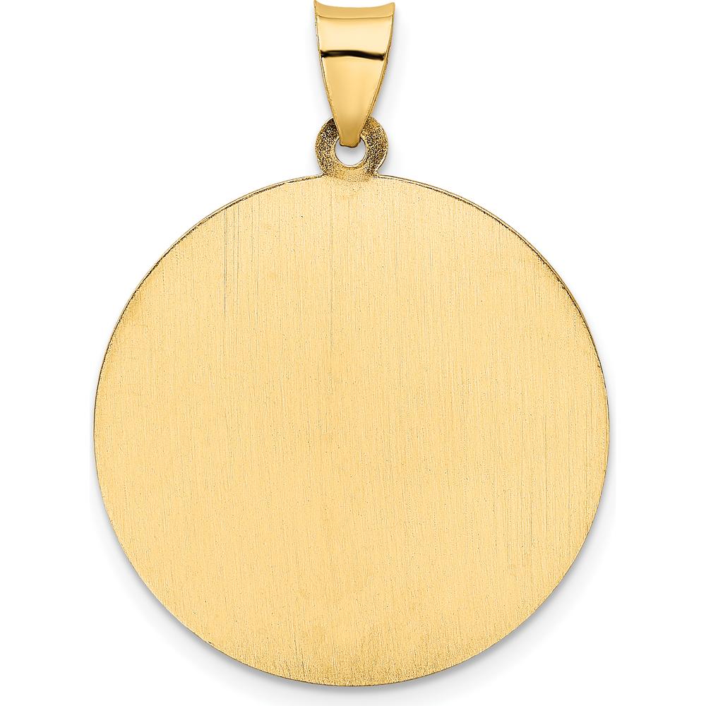 14K Yellow Gold Saint Christopher Medal Pendant - Polished & Satin Finish by 0