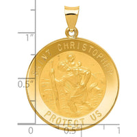 14K Yellow Gold Saint Christopher Medal Pendant - Polished & Satin Finish by 0