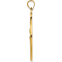 14K Yellow Gold Saint Christopher Medal Round Pendant with Polished and Satin Finish - 42.5mm Length by Oro Pregiato
