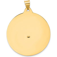 14K Yellow Gold Saint Christopher Medal Round Pendant with Polished and Satin Finish - 42.5mm Length by Oro Pregiato